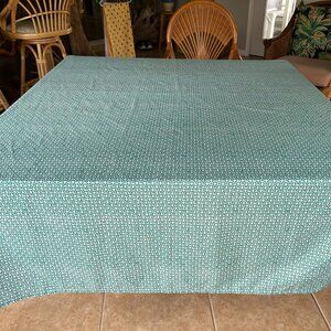 Aqua Green Polyester Tablecloth with Weighted Corners 60 x 84
